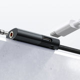 Adaptor Mcdodo Audio Adapter (CA-1880), Type-C to Type-C, 3.5mm, PD60W Charging+ Music Play+call Function, 0.1m, Gri