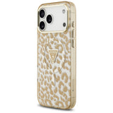 Husa pentru iPhone 17 Pro Max, Guess Leopard Glitter MagSafe (GUHMP17XHLEGTGLW), maro