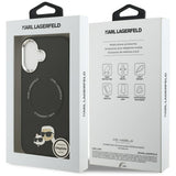 Husa pentru iPhone 17, Karl Lagerfeld Leather K&C Pins MagSafe (KLHMP17SPSMLRKCK), negru
