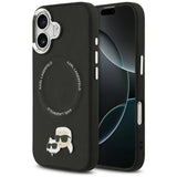 Husa pentru iPhone 17, Karl Lagerfeld Leather K&C Pins MagSafe (KLHMP17SPSMLRKCK), negru