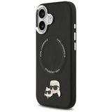 Husa pentru iPhone 17, Karl Lagerfeld Leather K&C Pins MagSafe (KLHMP17SPSMLRKCK), negru