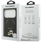 Husa pentru iPhone 17 Pro, Karl Lagerfeld Leather K&C Pins MagSafe (KLHMP17LPSMLRKCK), negru