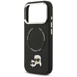 Husa pentru iPhone 17 Pro Max, Karl Lagerfeld Leather K&C Pins MagSafe (KLHMP17XPSMLRKCK), negru