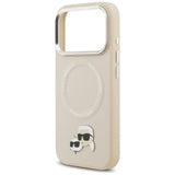 Husa pentru iPhone 17 Pro Max, Karl Lagerfeld Leather K&C Pins MagSafe (KLHMP17XPSMLRKCE), maro