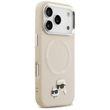 Husa pentru iPhone 17 Pro Max, Karl Lagerfeld Leather K&C Pins MagSafe (KLHMP17XPSMLRKCE), maro