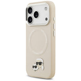 Husa pentru iPhone 17 Pro Max, Karl Lagerfeld Leather K&C Pins MagSafe (KLHMP17XPSMLRKCE), maro