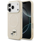 Husa pentru iPhone 17 Pro Max, Karl Lagerfeld Leather K&C Pins MagSafe (KLHMP17XPSMLRKCE), maro