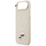 Husa pentru iPhone 17 Air, Karl Lagerfeld Leather K&C Pins MagSafe (KLHMP17MPSMLRKCE), maro