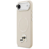 Husa pentru iPhone 17 Air, Karl Lagerfeld Leather K&C Pins MagSafe (KLHMP17MPSMLRKCE), maro