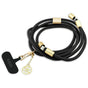 Cablu Guess de date Cbdy 4G Charm (GUCCUCNY4GDK), USB-C to USB-C, Incarcare rapida, Reglabil Strap, Protective Cap, 1.5m, negru