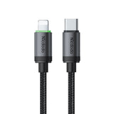 Cablu Mcdodo de date (CA-4820), USB-C to Lightning, Nylon Braided, Aliaj aluminiu, 36W, 1m, negru
