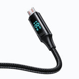 Cablu Mcdodo de date (CA-1070), USB 2.0 to Micro-USB, cu Afisaj digital, Nylon Braided, Aliaj aluminiu, 3A, 1.2m, negru
