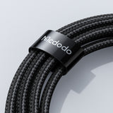 Cablu Mcdodo de date (CA-1070), USB 2.0 to Micro-USB, cu Afisaj digital, Nylon Braided, Aliaj aluminiu, 3A, 1.2m, negru