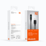 Cablu Mcdodo de date (CA-1070), USB 2.0 to Micro-USB, cu Afisaj digital, Nylon Braided, Aliaj aluminiu, 3A, 1.2m, negru