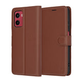 Husa pentru Motorola Moto G05, Techsuit Leather Folio, maro
