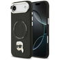 Husa pentru iPhone 17 Air, Karl Lagerfeld Leather Karl Pin MagSafe (KLHMP17MPSMLRKLK), negru