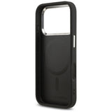 Husa pentru iPhone 17 Pro, Karl Lagerfeld Leather Karl Pin MagSafe (KLHMP17LPSMLRKLK), negru