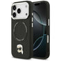 Husa pentru iPhone 17 Pro Max, Karl Lagerfeld Leather Karl Pin MagSafe (KLHMP17XPSMLRKLK), negru