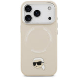Husa pentru iPhone 17 Pro Max, Karl Lagerfeld Leather Karl Pin MagSafe (KLHMP17XPSMLRKLE), maro