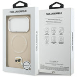 Husa pentru iPhone 17 Pro Max, Karl Lagerfeld Leather Karl Pin MagSafe (KLHMP17XPSMLRKLE), maro