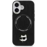 Husa pentru iPhone 17, Karl Lagerfeld Leather Choupette Pin MagSafe (KLHMP17SPSMLRCHK), negru