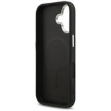 Husa pentru iPhone 17, Karl Lagerfeld Leather Choupette Pin MagSafe (KLHMP17SPSMLRCHK), negru