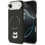 Husa pentru iPhone 17 Air, Karl Lagerfeld Leather Choupette Pin MagSafe (KLHMP17MPSMLRCHK), negru