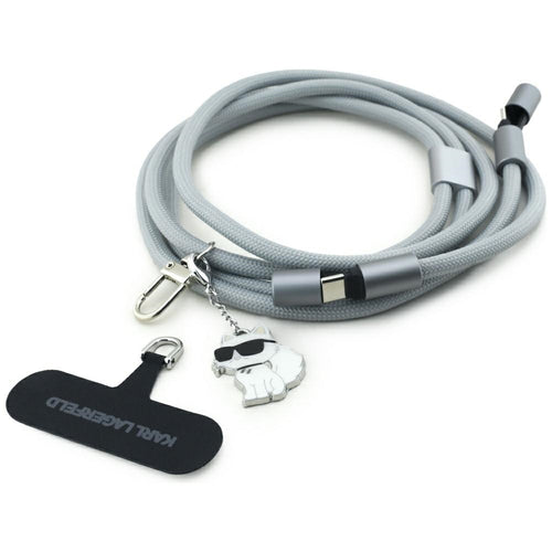 Cablu Karl Lagerfeld Cablu de date Choupette Charm (Klccucnmsckig), Type-C to Type-C, Universal, gri