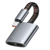 Adaptor Mcdodo Audio Adapter (CA-3370), Type-C to 2x Type-C, 3A, 60W, Premium Sound Quality, Aluminum Alloy/nylon