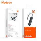 Hub USB Mcdodo Hub Star Series (HU-1430), 5in1, 2x USB2.0, USB3.0, SD/TF Card Slot, 5Gbps, ABS+Nylon, Type-C Cable, 15cm, negru
