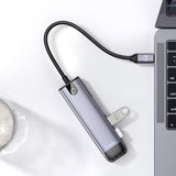 Hub USB Mcdodo Hub (HU-7740), 6in1, 2x USB3.0, Type-C PD100W, HDMI 4K, SD/TF Card Slot, 5Gbps, 2TB, Type-C Cable, gri