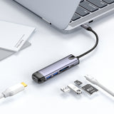 Hub USB Mcdodo Hub (HU-7740), 6in1, 2x USB3.0, Type-C PD100W, HDMI 4K, SD/TF Card Slot, 5Gbps, 2TB, Type-C Cable, gri