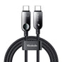 Cablu Mcdodo de date (CA-4780), Type-C to Type-C, PD60W, cu Integrat Afisaj LED, ABS + Nylon, 1.2m, negru