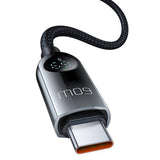 Cablu Mcdodo de date (CA-4780), Type-C to Type-C, PD60W, cu Integrat Afisaj LED, ABS + Nylon, 1.2m, negru