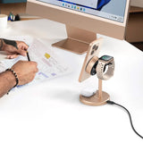 Incarcator wireless Mcdodo Negru Swan Series (CH-2463), Magnetic, pentru iPhone/iWatch/Earbuds, 22.5W, Qi2, auriu