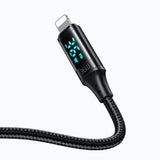 Cablu Mcdodo de date (CA-1030), Type-C to Lightning, cu Afisaj digital, Nylon Braided, Aliaj aluminiu, 36W, 1.2m, negru