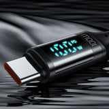Cablu Mcdodo de date (CA-1100), Type-C to Type-C, cu Afisaj digital, Nylon Braided, Aliaj aluminiu, 100W, 1.2m, negru
