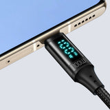 Cablu Mcdodo de date (CA-1100), Type-C to Type-C, cu Afisaj digital, Nylon Braided, Aliaj aluminiu, 100W, 1.2m, negru