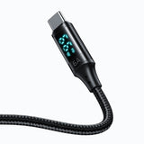Cablu Mcdodo de date (CA-1080), USB 2.0 to Type-C, cu Afisaj digital, Nylon Braided, Aliaj aluminiu, 6A, 1.2m, negru