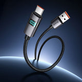 Cablu Mcdodo de date (CA-6520), USB-A to USB-C, Afisaj LED, 6A, 1.2m, negru