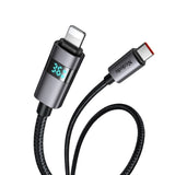 Cablu Mcdodo de date (CA-6570), USB-C to Lightning, Afisaj LED, 36W, 1.2m, negru