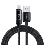 Cablu Mcdodo de date BAT Series (CA-5000), USB-A to Lightning, Afisaj digital, 1.2m, negru