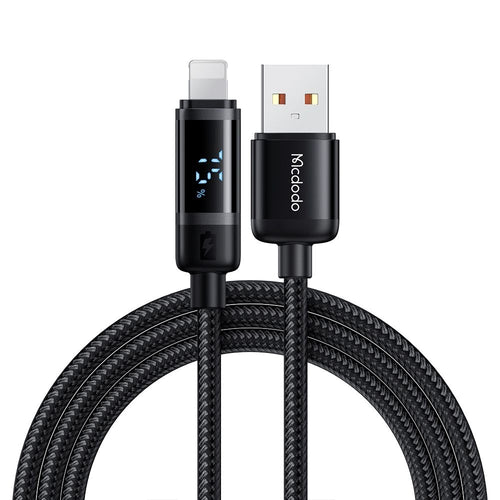 Cablu Mcdodo de date BAT Series (CA-5000), USB-A to Lightning, Afisaj digital, 1.2m, negru