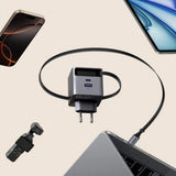 Incarcator retea UGREEN X615 (65825), USB, 2x Type-C, GaN, Incarcare rapida, 65W, cu Retractabil Cable, gri