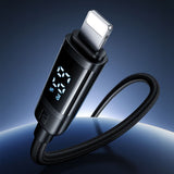 Cablu Mcdodo de date BAT Series (CA-5210), USB-C to Lightning, 36W, Afisaj digital, 1.2m, negru