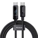 Cablu Mcdodo de date BAT Series (CA-5780), USB-C to USB-C, 60W, Afisaj digital, 1.2m, negru