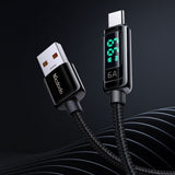Cablu Mcdodo de date (CA-8690), USB-A to USB-C, 6A, Afisaj digital, 1.2m, negru