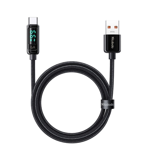 Cablu Mcdodo de date (CA-8690), USB-A to USB-C, 6A, Afisaj digital, 1.2m, negru