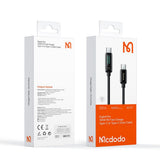 Cablu Mcdodo de date (CA-8820), USB-C to USB-C, 100W, Afisaj digital, 1.2m, negru
