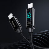 Cablu Mcdodo de date (CA-8820), USB-C to USB-C, 100W, Afisaj digital, 1.2m, negru